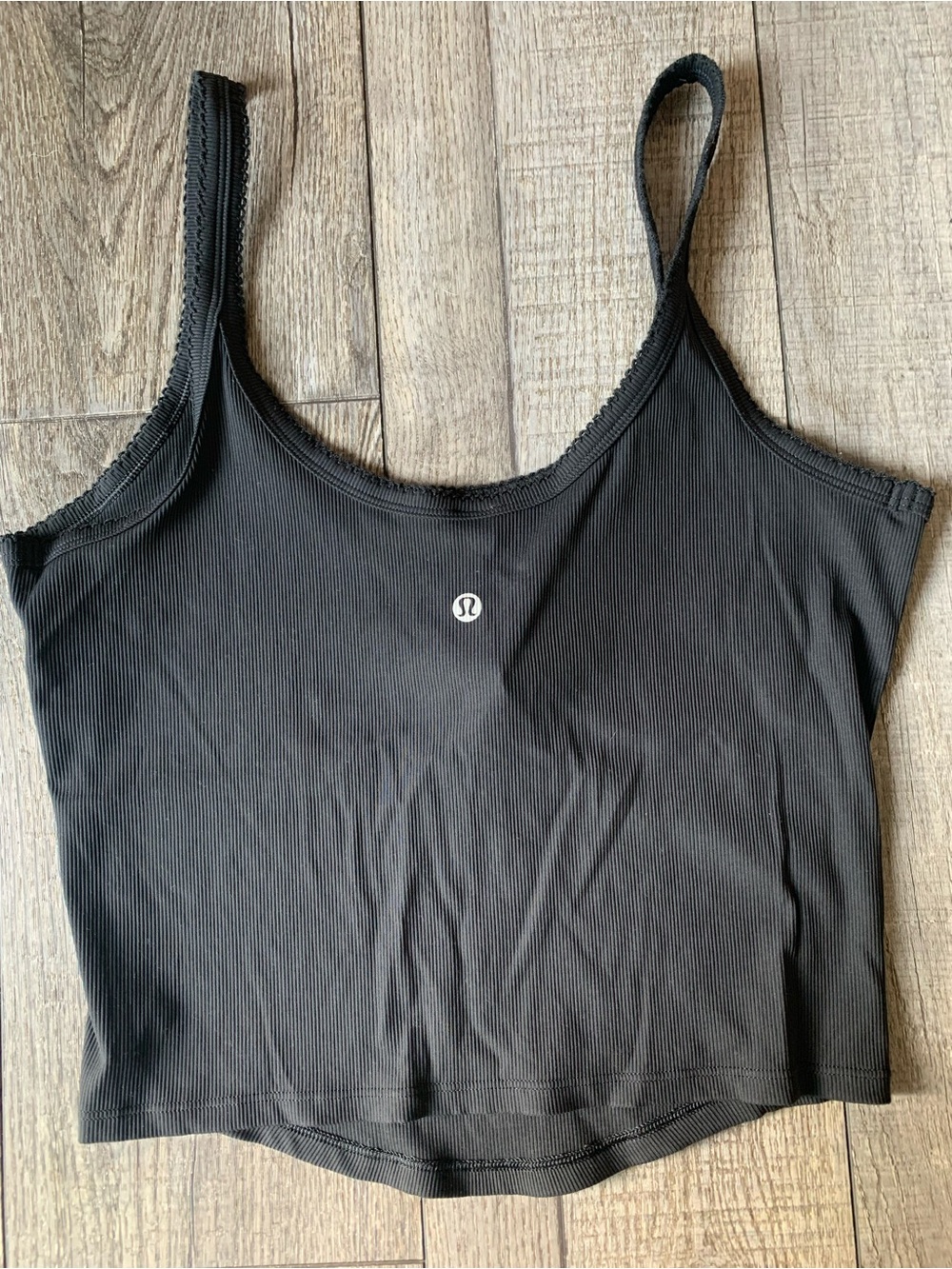 lululemon athletica Black Ribbed Tank Top worn once!